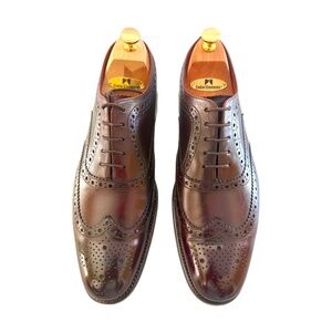 LOAKE Contemporary oxford full brogue shoe - Burgundy UK Size 9